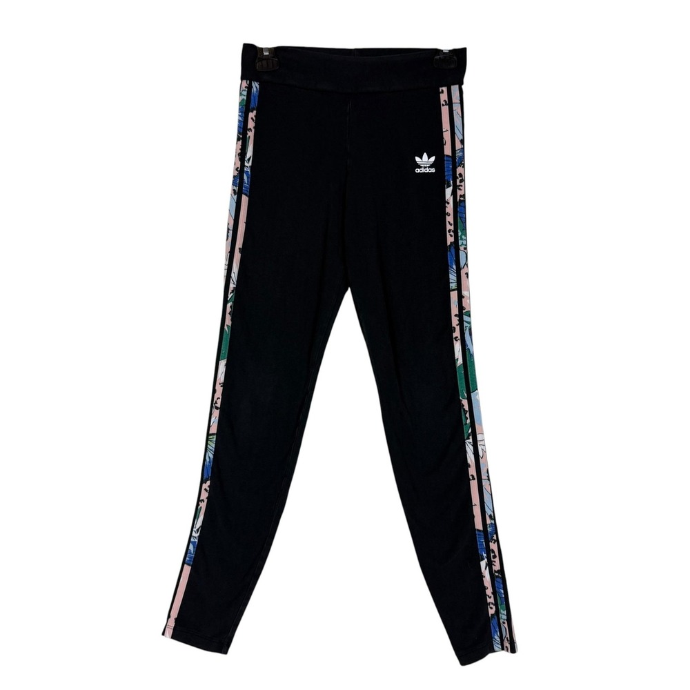 Adidas Leggings Girls 14-15Y XL Black Her Studio London Side Stripe Ankle
